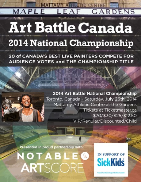 Lazarus is selected to be one of just 20 artists from across Canada to paint live to compete for the National Championship title. July 2014 