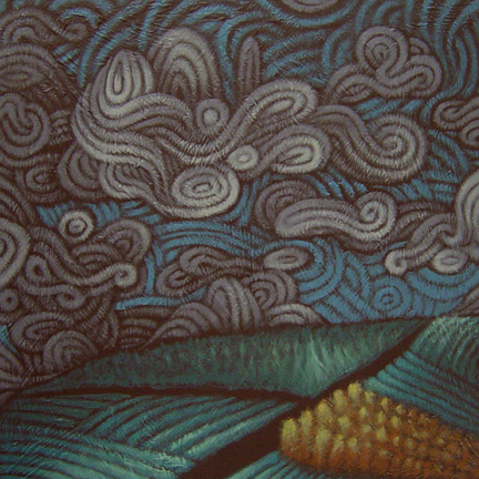 Inspired by the rolling thunderstorms over Bruce County, Ontario, Canada, August 2009.