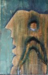 “Peninsula People”, acrylic on papier mache and wood, 16″ x&nbsp;30″