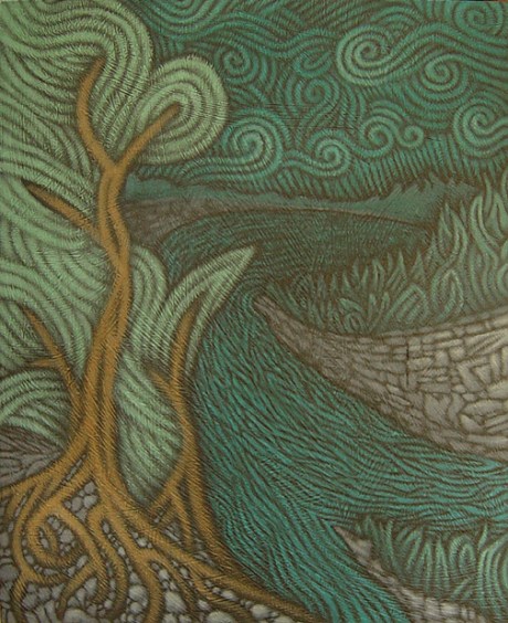 acrylic on wood, 16" x 20"